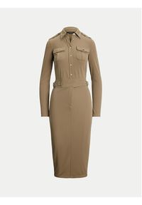 Lauren Ralph Lauren - LAUREN RALPH LAUREN Sukienka codzienna 200963901001 Beżowy Slim Fit. Okazja: na co dzień. Kolor: beżowy. Materiał: syntetyk. Typ sukienki: proste. Styl: casual #5