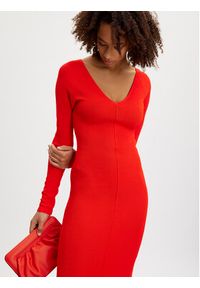 GESTUZ - Gestuz Sukienka dzianinowa 10908347 Czerwony Slim Fit. Kolor: czerwony. Materiał: syntetyk #4