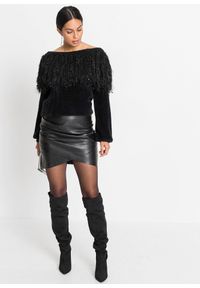 bonprix - Krótka spódnica ze sztucznej skóry. Kolor: czarny. Materiał: skóra. Długość: krótkie #3