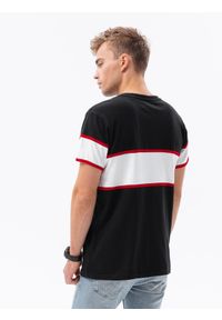 Ombre Clothing - T-shirt męski bawełniany - czarny V2 S1629 - M. Kolor: czarny. Materiał: bawełna #3