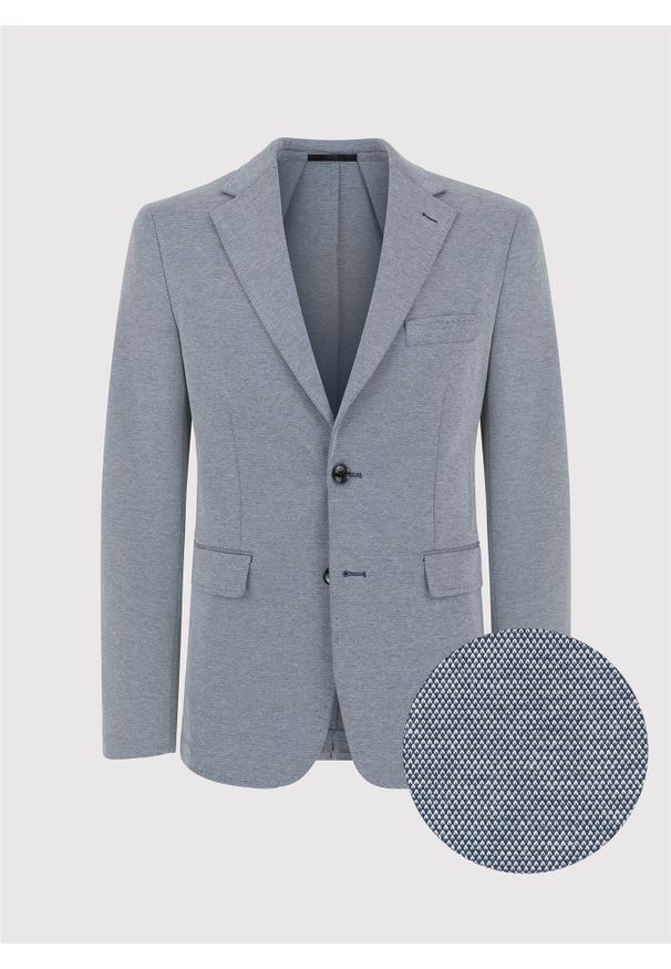 Pako Lorente - PAKO LORENTE – Szara marynarka męska melanż. Kolor: szary. Materiał: poliester, bawełna, jeans. Wzór: melanż