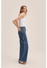 mango - Mango jeansy Marcela damskie high waist. Stan: podwyższony. Kolor: turkusowy #5