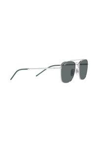 Ray-Ban okulary przeciwsłoneczne męskie kolor srebrny. Kształt: prostokątne. Kolor: srebrny #8