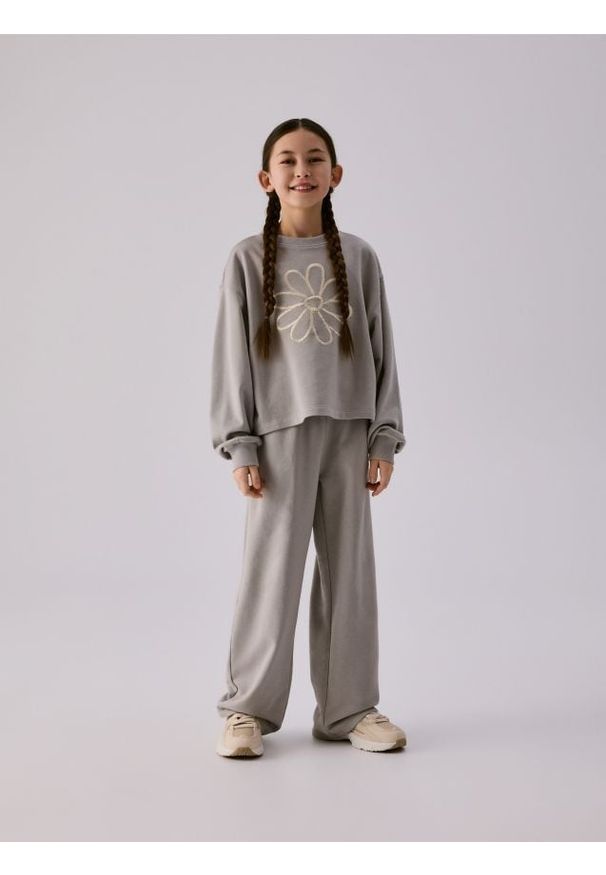 Reserved - Bawełniany komplet - jasnoszary. Kolor: szary. Materiał: bawełna