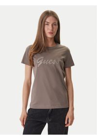 Guess T-Shirt W6GI08 K3023 Brązowy Regular Fit. Kolor: brązowy. Materiał: bawełna #1