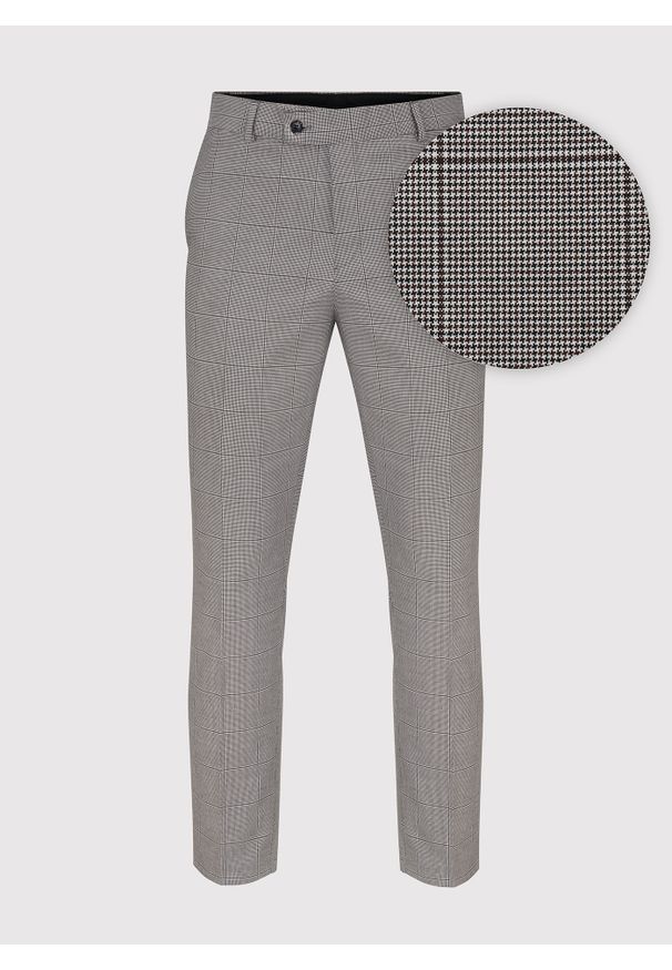 Pako Lorente - PAKO LORENTE – Męskie spodnie garniturowe w kratę w brązowych tonach. Kolor: brązowy. Materiał: poliester, elastan, wiskoza