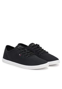 TOMMY HILFIGER - Tommy Hilfiger Tenisówki Canvas Lace Up Sneaker FW0FW08641 Czarny. Kolor: czarny. Materiał: materiał #5