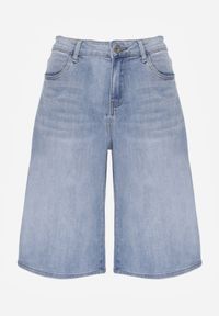 Born2be - Niebieskie Jeansowe Szorty z Bawełny w Stylu Bermudów z Szerokimi Nogawkami Neamemenis. Okazja: na imprezę, na co dzień, na spacer. Kolekcja: plus size. Kolor: niebieski. Materiał: jeans, bawełna. Sezon: lato. Styl: casual, elegancki #6