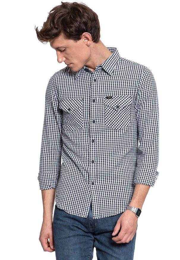 Lee - LEE WESTERN SHIRT MĘSKA KOSZULA W KRATĘ BLACK L644NL01 112115593