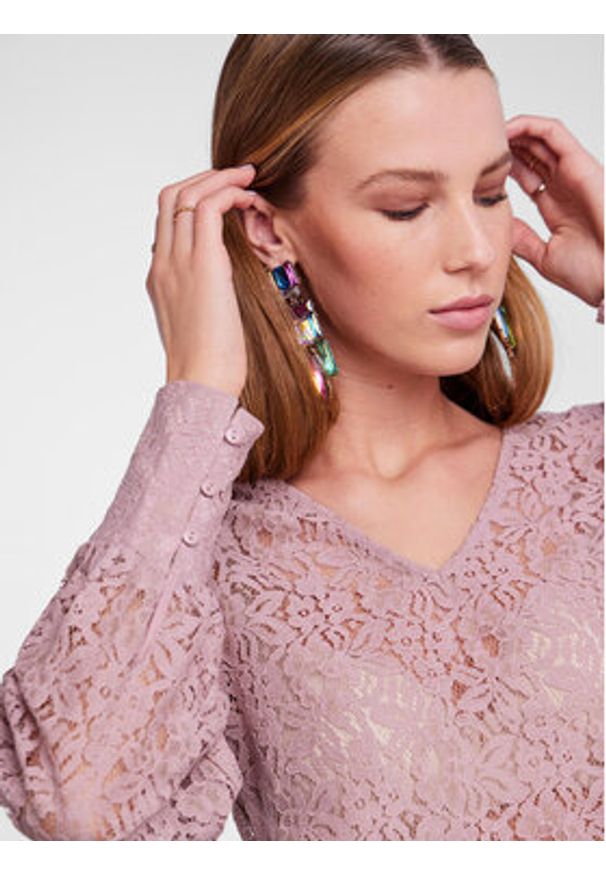 Pieces Bluzka 17135411 Różowy Regular Fit. Kolor: różowy. Materiał: bawełna, syntetyk