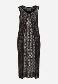 Born2be - Czarna Ażurowa Tunika Boho bez Rękawów Kimalia. Okazja: na co dzień. Kolor: czarny. Materiał: wiskoza. Długość rękawa: bez rękawów. Wzór: ażurowy. Styl: boho #3