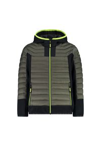 Hybdrydowa kurtka puchowa z stałym kapturem dla dzieci CMP. Kolor: zielony. Materiał: puch. Styl: sportowy #1
