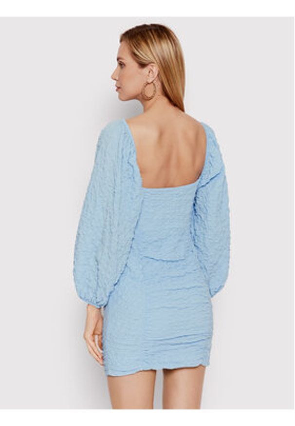 DeeZee Sukienka codzienna Gessa 12250 Błękitny Slim Fit. Okazja: na co dzień. Kolor: niebieski. Materiał: bawełna. Typ sukienki: proste. Styl: casual