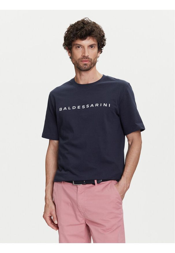 Baldessarini T-Shirt B4 20082.5293 Granatowy Regular Fit. Kolor: niebieski. Materiał: bawełna