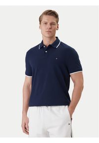 TOMMY HILFIGER - Tommy Hilfiger Polo Pique MW0MW42748 Granatowy Regular Fit. Typ kołnierza: polo. Kolor: niebieski. Materiał: bawełna #1