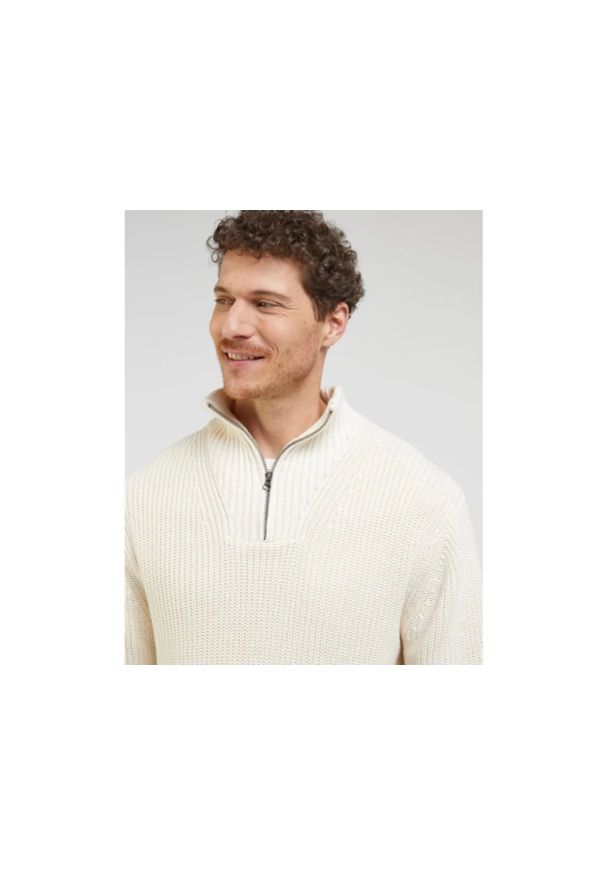 Lee - WRANGLER MĘSKI SWETER HALF ZIP KNIT ECRU 112341695 L83Y016990