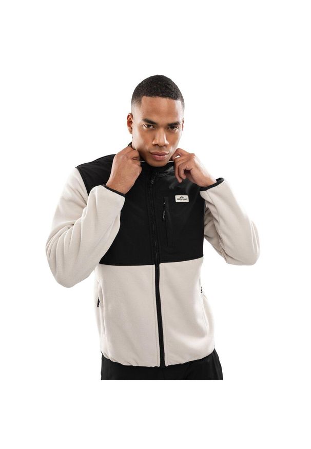 SIROKO - Kurtka polarowa Męska Ripstop Brienz. Kolor: beżowy, wielokolorowy, czarny. Materiał: polar