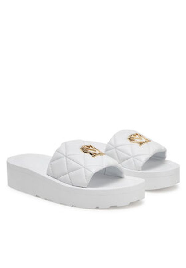 Love Moschino - LOVE MOSCHINO Klapki JA28014I1MIE0100 Biały. Kolor: biały. Materiał: skóra