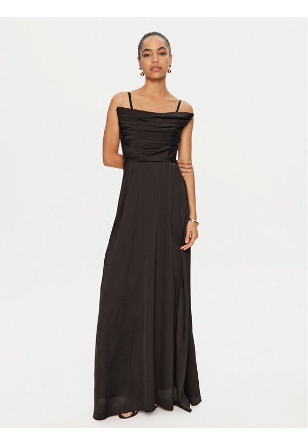 Rinascimento Sukienka wieczorowa CFC0121818003 Czarny Slim Fit. Kolor: czarny. Materiał: bawełna. Styl: wizytowy