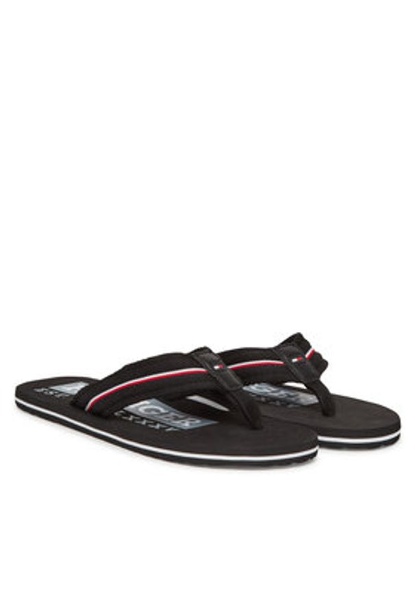 TOMMY HILFIGER - Tommy Hilfiger Japonki Corporate Hilfiger Beach FM0FM05436 Czarny. Kolor: czarny. Materiał: materiał