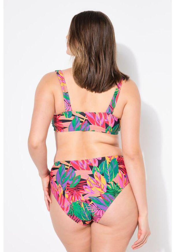 ULLA POPKEN - Damskie Figi od bikini figi wysoki stan nadruk dżungli. Stan: podwyższony. Kolekcja: plus size. Kolor: zielony. Materiał: poliamid, materiał, elastan. Wzór: nadruk
