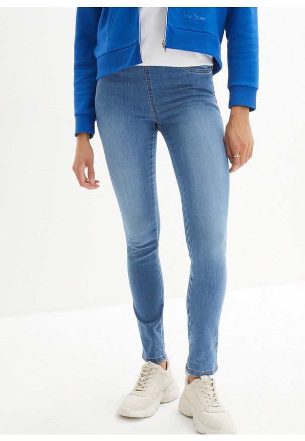 bonprix - Wygodne tregginsy ze stretchem. Kolor: niebieski
