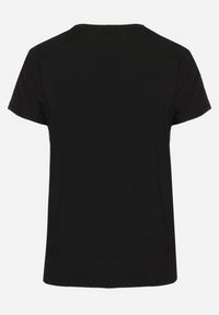 Born2be - Czarny Bawełniany T-shirt z Nadrukiem z Przodu Salaura. Kolor: czarny. Materiał: bawełna. Wzór: nadruk. Sezon: lato #4