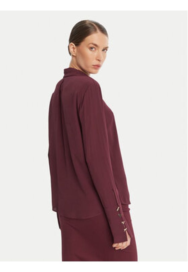 Patrizia Pepe Koszula 8C0761 A8I1 Bordowy Regular Fit. Kolor: czerwony. Materiał: wiskoza