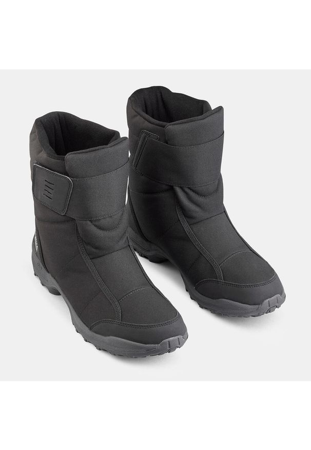 quechua - Buty turystyczne śniegowce męskie Quechua SH100 rzep. Zapięcie: rzepy. Kolor: czarny. Materiał: guma. Szerokość cholewki: szeroka. Sezon: zima. Sport: turystyka piesza