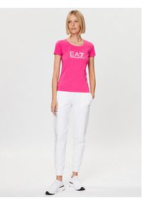 EA7 Emporio Armani T-Shirt 8NTT66 TJFKZ 1417 Różowy Slim Fit. Kolor: różowy. Materiał: bawełna #3