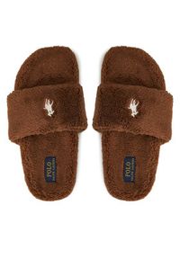 Polo Ralph Lauren Kapcie Elenore 842957051001 Brązowy. Kolor: brązowy. Materiał: materiał #4