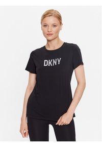 DKNY T-Shirt P03ZBDNA Czarny Regular Fit. Kolor: czarny. Materiał: bawełna