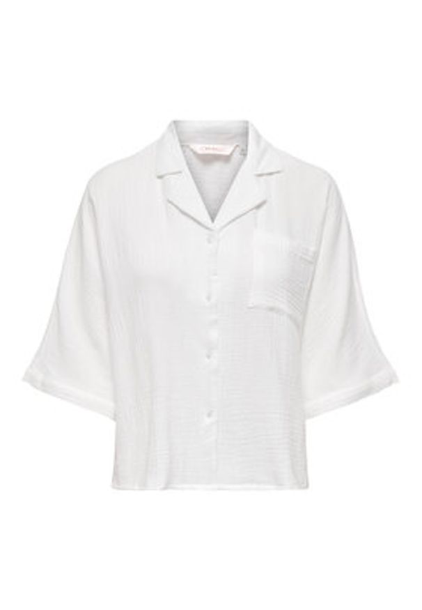 only - ONLY Koszula Thyra 15267839 Biały Regular Fit. Kolor: biały. Materiał: bawełna