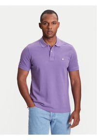United Colors of Benetton - United Colors Of Benetton Polo 3089J3179 Fioletowy Regular Fit. Typ kołnierza: polo. Kolor: fioletowy. Materiał: bawełna