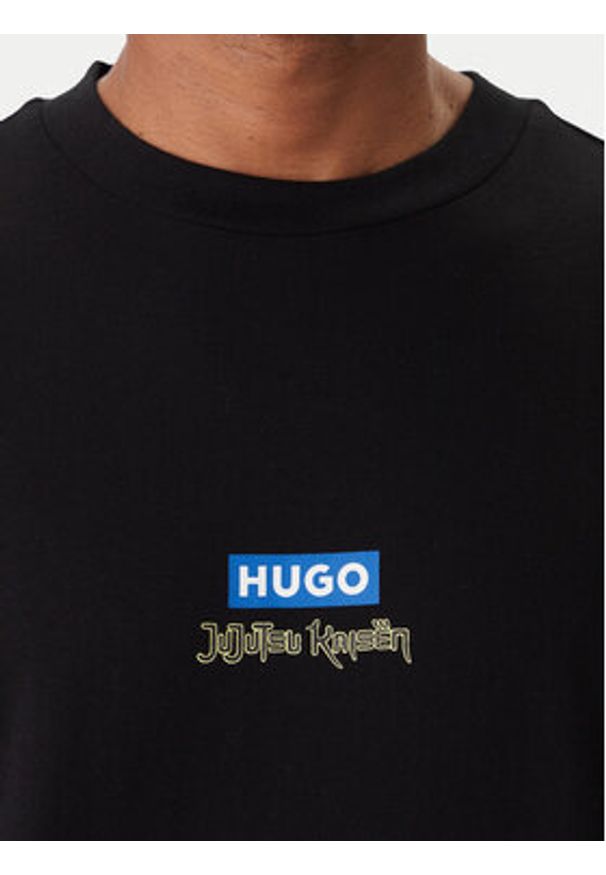 Hugo - HUGO Longsleeve Nichaboso JJK 50554835 Czarny Relaxed Fit. Kolor: czarny. Materiał: bawełna. Długość rękawa: długi rękaw