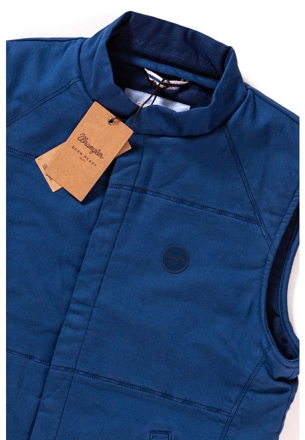 Wrangler - WRANGLER KNITTED VEST NAVY W6526LD35. Długość rękawa: bez rękawów