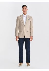 Pako Lorente - PAKO LORENTE – Beżowa marynarka męska. Kolor: szary, brązowy, beżowy. Materiał: wiskoza, poliester, elastan. Sezon: jesień #6