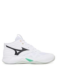 Mizuno Buty halowe Wave Momentum Pro Mid V1GA2545 Biały. Kolor: biały. Materiał: skóra. Model: Mizuno Wave