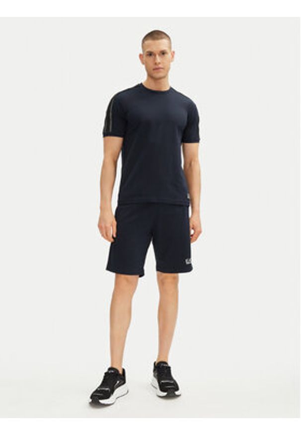 EA7 Emporio Armani T-Shirt 7M000138 AF10375 UB102 Granatowy Regular Fit. Kolor: niebieski. Materiał: bawełna