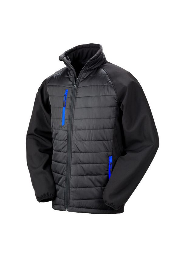 RESULT - Bezrękawnik Unisex Dla Dorosłych Softshell Compass. Kolor: wielokolorowy, niebieski, czarny. Materiał: softshell. Długość rękawa: bez rękawów