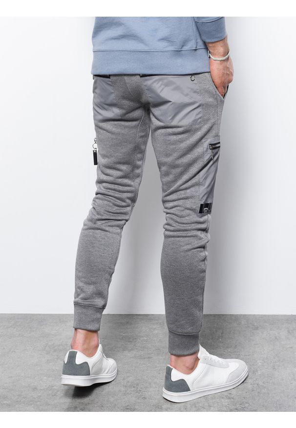 Szare spodnie Ombre Clothing melanż