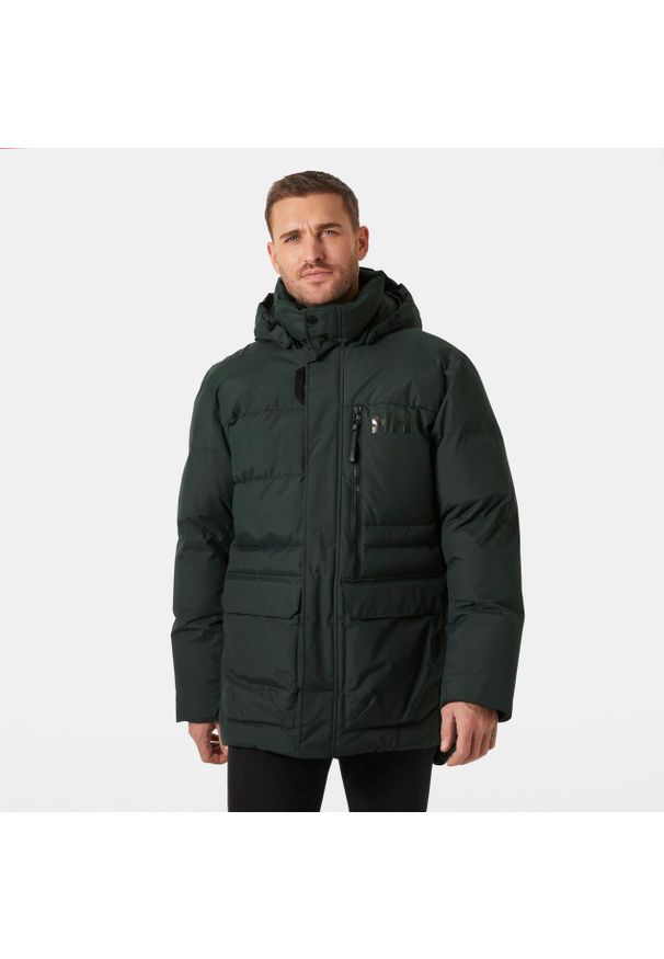 Kurtka puchowa Helly Hansen Tromsoe. Kolor: zielony, czarny, wielokolorowy. Materiał: puch. Sezon: zima. Sport: narciarstwo