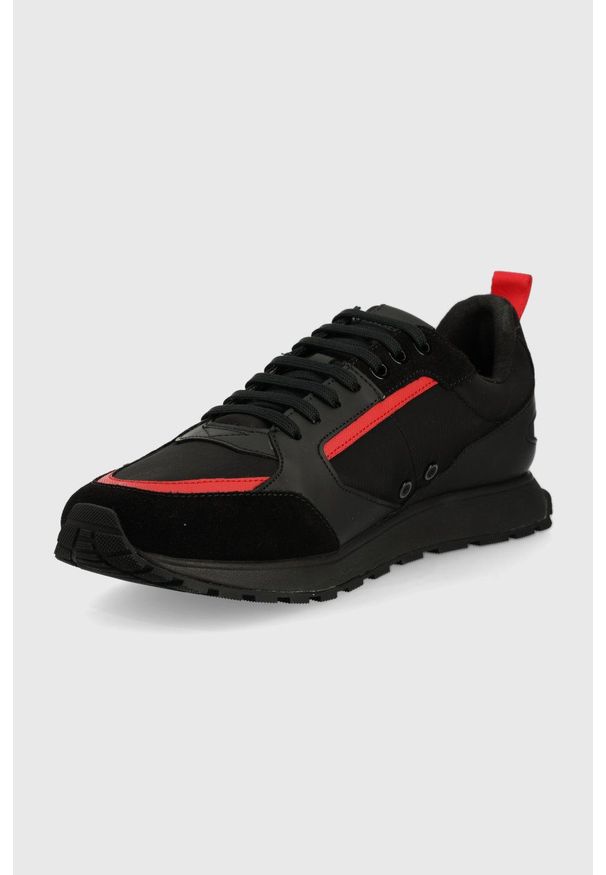 Hugo - HUGO sneakersy Icelin kolor czarny. Nosek buta: okrągły. Zapięcie: sznurówki. Kolor: czarny. Materiał: guma
