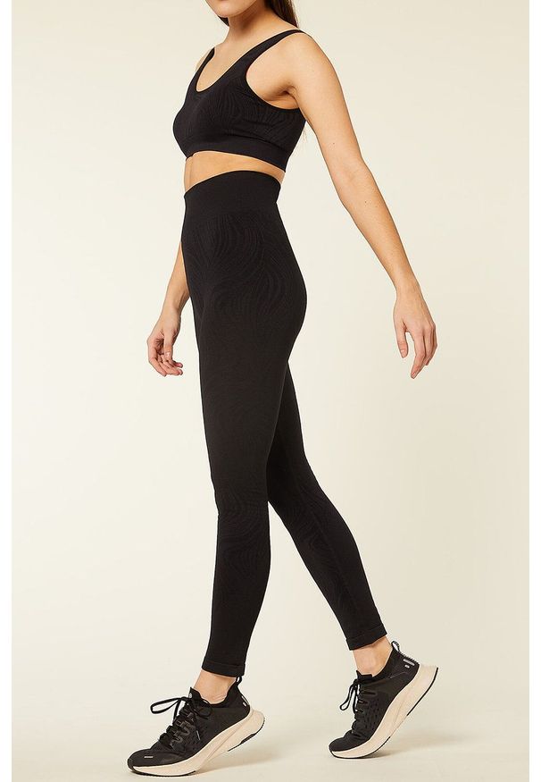 Etam legginsy sportowe Wavy damskie kolor czarny. Kolor: czarny. Styl: sportowy