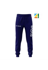 Spodnie dresowe Givova Big Logo niebieskie 2XL.. Kolor: niebieski. Materiał: dresówka. Sport: fitness #1