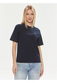 Lacoste T-Shirt TF7215 Granatowy Loose Fit. Kolor: niebieski. Materiał: bawełna