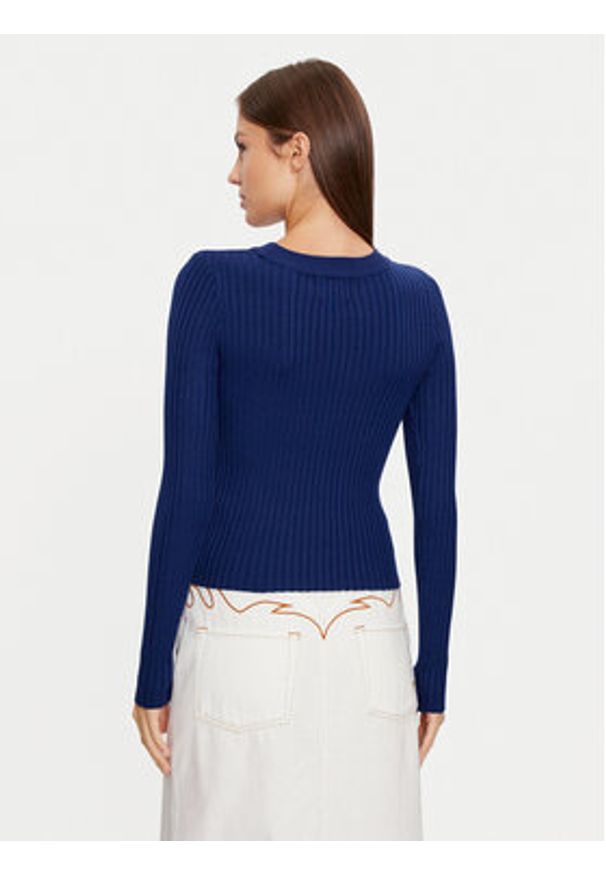 Pieces Sweter Crista 17115047 Granatowy Slim Fit. Kolor: niebieski. Materiał: syntetyk