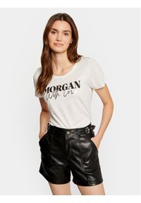 Morgan T-Shirt 241-DUNE Biały Regular Fit. Kolor: biały. Materiał: bawełna