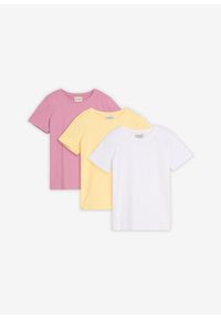 bonprix - T-shirt z czystej bawełny organicznej (3 szt.). Kolor: różowy. Materiał: bawełna #1