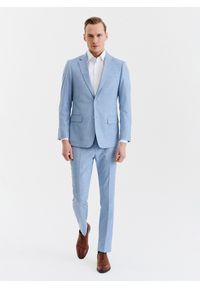 Pako Lorente - PAKO LORENTE – Niebieskie męskie spodnie garniturowe. Kolor: niebieski. Materiał: poliester, elastan, wiskoza #1